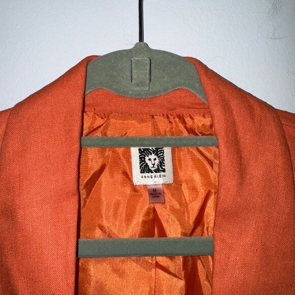 Anne Klein Womens Orange Blazer Jacket Size M - Picture 5 of 9